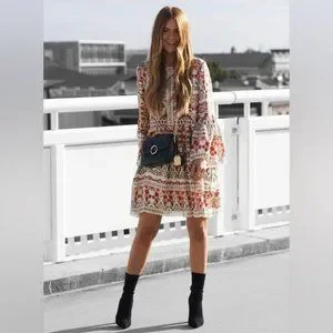 Thurley Dresses Thurley Garden Oasis Print Silk Eyelet Long